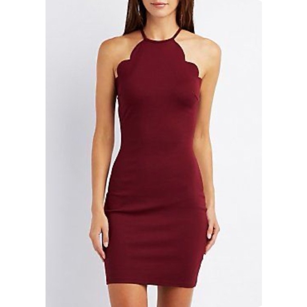 Like New! Women’s Burgundy Scalloped Dress